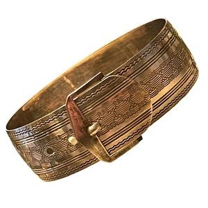 Antique Art Deco 1910-1920s Etched Sterling silver buckle bangle bracelet